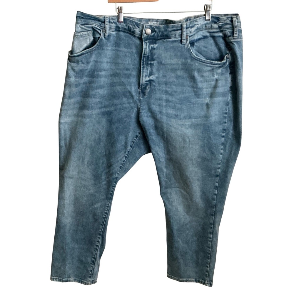 a.n.a. A New Approach Woman's 26W High Rise Straight  Blue Jeans Distressed